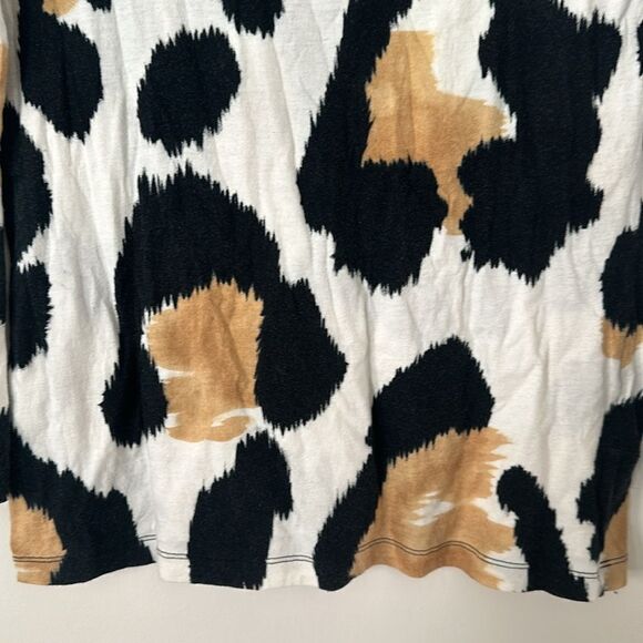 Norma Kamali Leopard Print Organic Cotton Top M - Picture 4 of 6